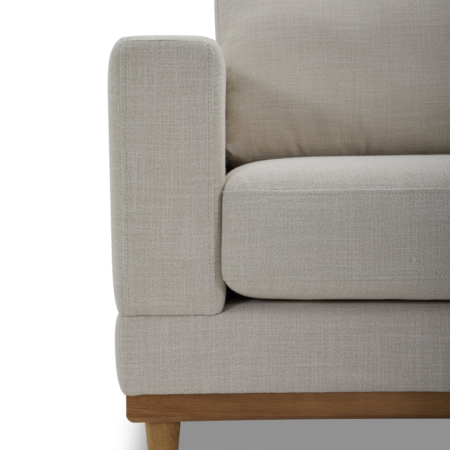 Better Homes & Gardens Springwood Wood Frame Accent Chair, Cream Linen