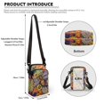 thumbnail image 6 of HELLHERO Rainbow Floral Prints 4.33x1.97x7.09 Women Messenger Bag Polyester for Unisex, 6 of 7