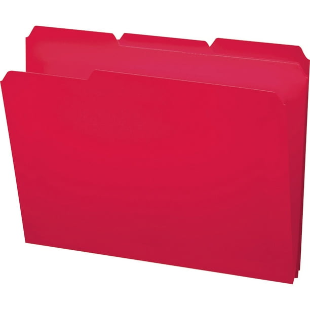 Smead, SMD10501, 1/3cut Tab Poly File Folders, 24 / Box, Red Walmart