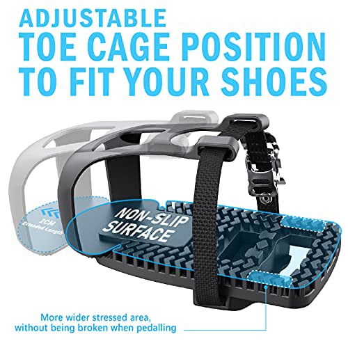 Pedal with Regular Sneakers Using Clip On Toe Cage Adaptor to Look Delta Peloton Pedals and Indoor Cycling Exercise Fitness Bikes MARQUE Peloton Compatible Toe Cages 