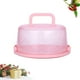 thumbnail image 2 of Caja portátil para guardar pasteles, recipiente para alimentos frescos con tapa y asa para el refrigerador (rosa), 2 of 7
