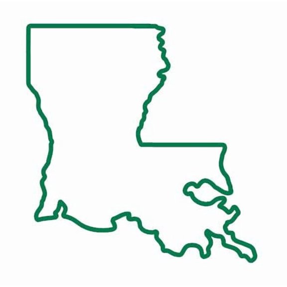 State Map Outline Louisiana Vinyl Decal Sticker UV & Waterproof Bumper Window Laptop Automotive Water Bottle Gift accessories – GREEN 4.6"