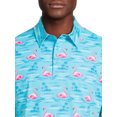 thumbnail image 5 of Birdie Bound Men's and Big Men's Graphic Flamingo Print Golf Polo Shirt, Sizes S-3XL, 5 of 5