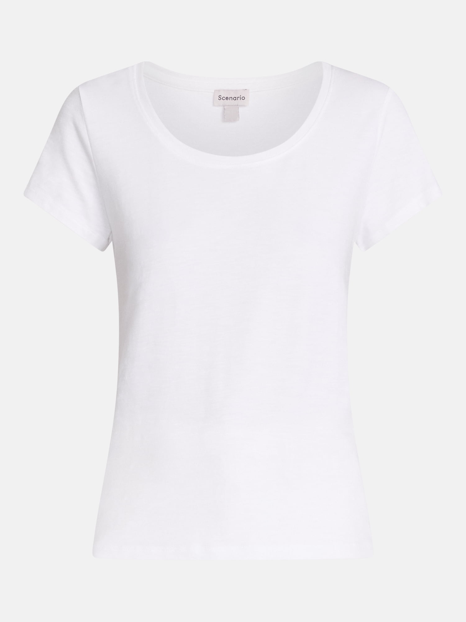 Scenario Women's Scoop Neck Tee with Cap Sleeves, Sizes XS-XXXL