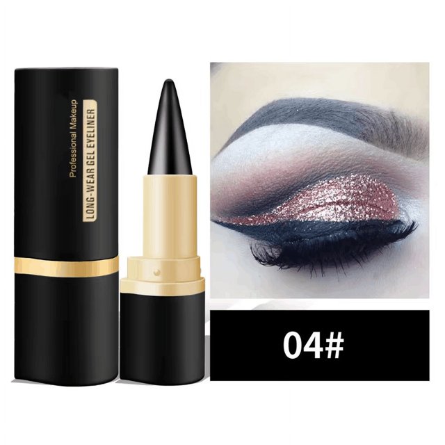 Lápiz Delineador de ojos negro, resistente al agua, barra para mejorar los ojos, Gel sólido grueso, suave, 24 horas, delineador de ojos ahumado de larga duración, cosmético( 04