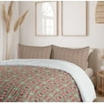 thumbnail image 6 of Ambesonne Ethnic Duvet Cover Sets, Framework Wide Petals, 2-Queen, Maroon Pink Almond Green, 6 of 7