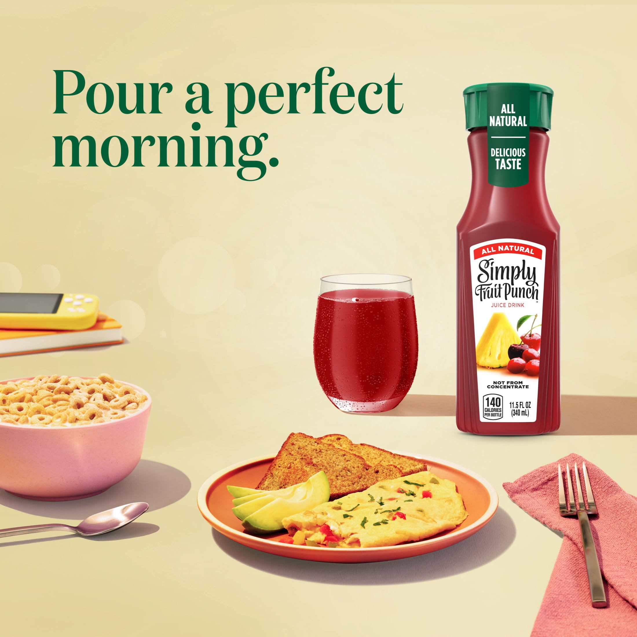 Simply Fruit Punch Juice Drink Bottle, 11.5 fl oz