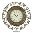 thumbnail image 4 of DecMode 36" Brown Metal Leaf Medallion Wall Clock with Scrolled Vines and Floral Accents, 4 of 15