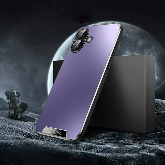 Allytechgroup Matte Back Cover Case for Apple iPhone 16, with Camera Lens Protector Drop Proof Anti-Fingerprint Bumper Rugged Phone Case for iPhone 16, Purple