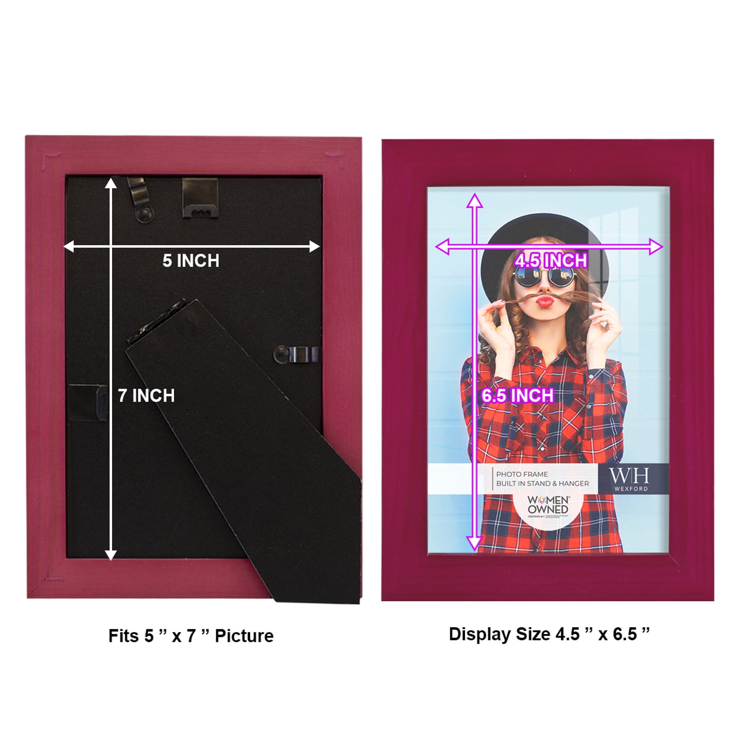Woodgrain 5 in. x 7 in. Cherry Red Picture Frame (Set of 2)