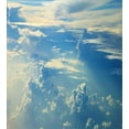thumbnail image 3 of Landscape Duvet Cover Set, Sunrise Foggy Morning Scenery View of Sky and Clouds from Airplane Picture Art, Decorative 3 Piece Bedding Set with 2 Pillow Shams, King Size, Navy Cream, by Ambesonne, 3 of 3