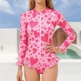 thumbnail image 2 of NAFUU Kids Girls Summer Swimsuit Long Sleeve O-Neck Zipper One Piece Swim Suits Floral Print Bathing Suitss For Kid Swimwear Girl One Piece Swimsuits Sizes 2-3 Years, 2 of 4