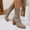 Khaki, variant on Women's Knit Boots for Women Stretchy Sock Booties Chunky Heel Fall Winter Fashion Boots Pointed Toe Comfort Khaki 40