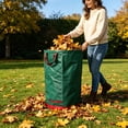 thumbnail image 2 of Heavy Duty PP Garden Waste Bag With Reinforced Handles, Foldable Outdoor Reusable Yard Sack For Leaves And Debris, Extra Large Capacity Compost Tote For Lawn, 300L, 2 of 6