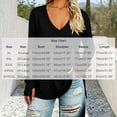 thumbnail image 3 of hoksml Women's V Neck Casual Tunic Top, Solid Side Slit Loose Long Sleeve Shirt, 3 of 5