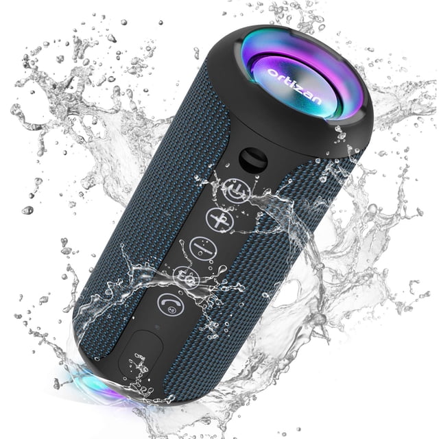 Ortizan Altavoz Bluetooth portátil, altavoz inalámbrico impermeable IPX7 con sonido estéreo fuerte de 24 W, altavoces para exteriores con Bluetooth 5.0, tiempo de reproducción de 30 horas, alcance Blu