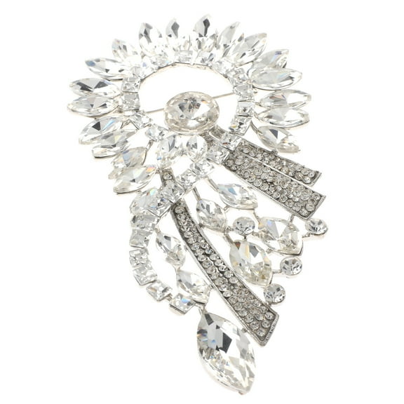 Extra Large Crystal Flower Brooch