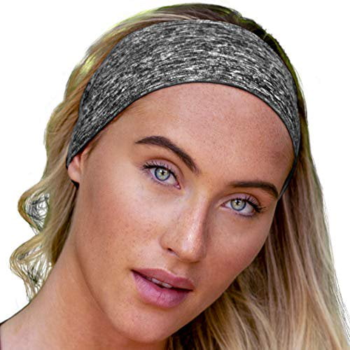 E Tronic Edge Headbands for Men & Women - Headband for Sports, Workout, Running - Comfortable, Quick Drying Head Bands for Long Hair, Mens & Womens, Gray
