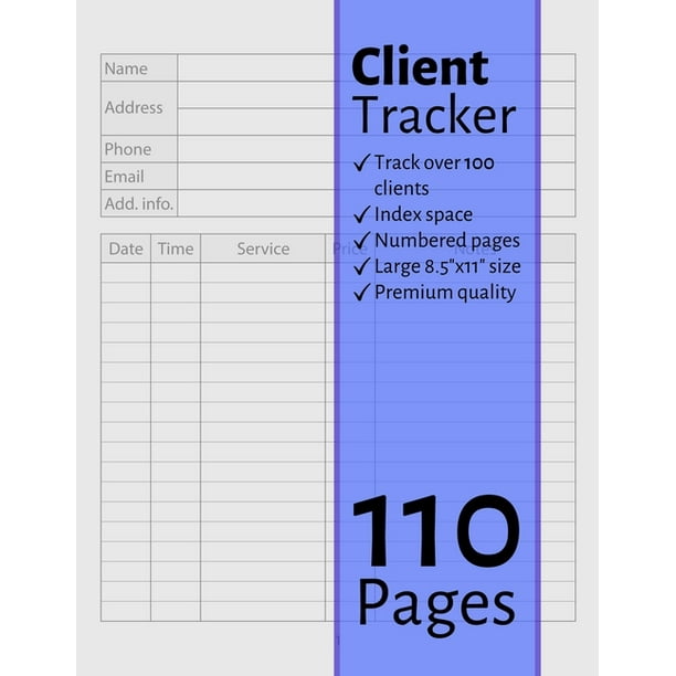 Client Record Book Client Tracker For All Types Of Client Based