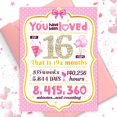 thumbnail image 1 of Tarjeta de cumpleaños número 16 TSVATE diseño rosa y oro rosa, 1 of 7