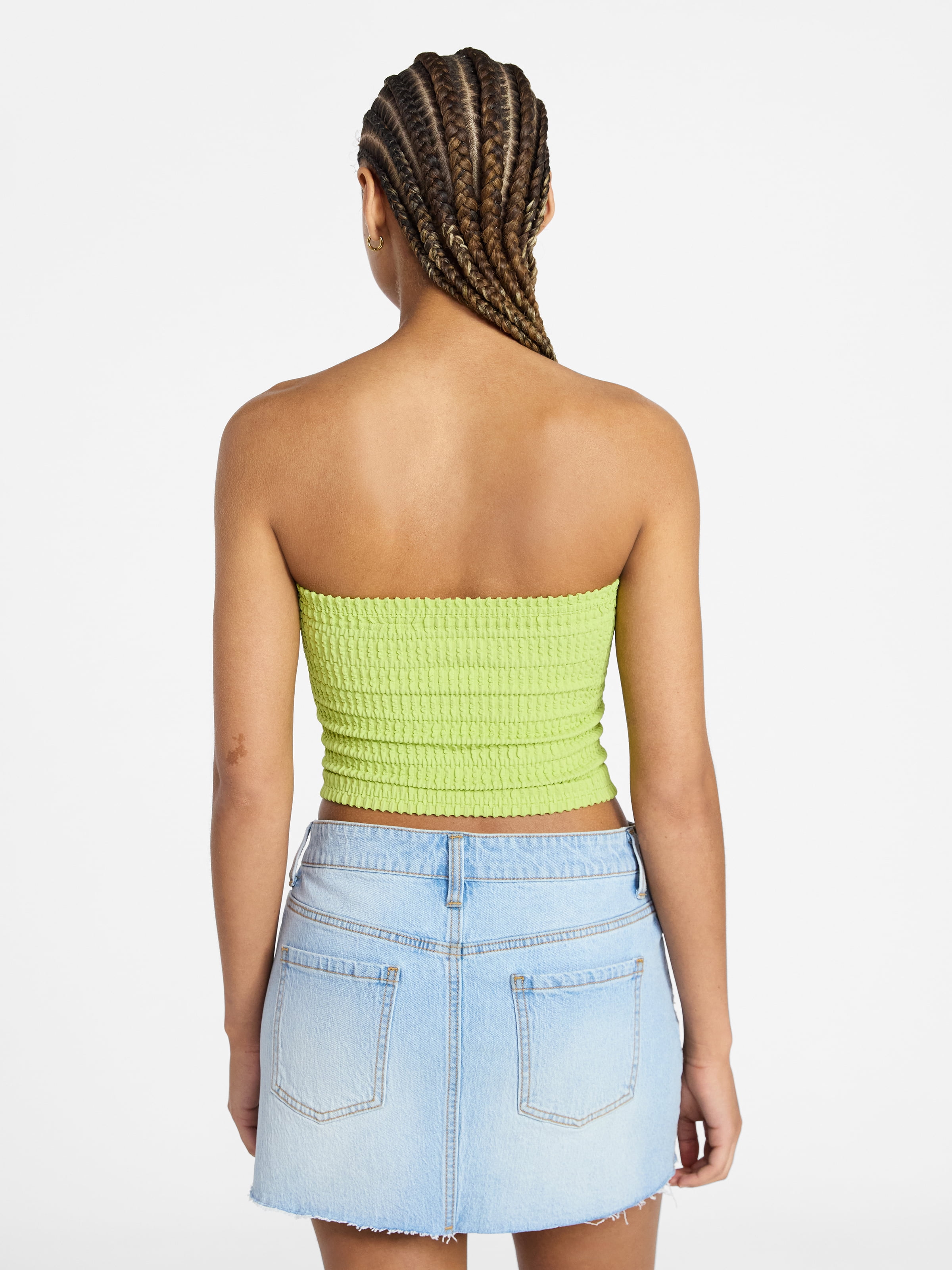 No Boundaries Seamless Textured Tube Top, Women's XXS-XXL