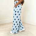 thumbnail image 6 of CHGBMOK Women's Polka Dot Wide Leg Pants Elastic High Waist Loose Casual Trousers Pull On Flowy Palazzo Pants with Pockets, 6 of 7