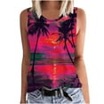 thumbnail image 2 of Sakmal Tank Tops for Women Plus Size Pink Sleeveless Crew Neck Graphic Breathable Trendy Lightweight Summer Casual Tank Tops, 2 of 5