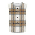 thumbnail image 5 of APEXFWDT Women's Plus Size Plaid Vest Button Down Sleeveless Flannel Jacket Collarless Casual Outerwear for Layering Under Jackets & Office Lunches, 5 of 5