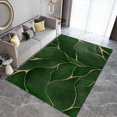thumbnail image 3 of Emerald Green Art Carpet, Abstract Gold Tree Of Life Texture Living Room Carpet, Washable Non-slip Low Pile Floor Mat For Bedroom Kitchen Entry Hallway Kitchen 2x3ft, 3 of 6
