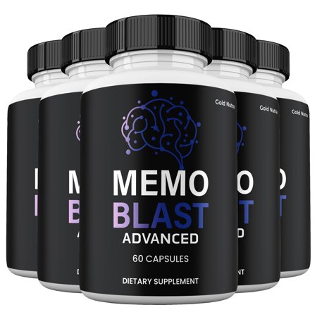 Memo Blast Advanced Capsules, Maximum Strength Pills Cognitive and Brain, MemoBlast Supplement for Clarity (5 Pack)