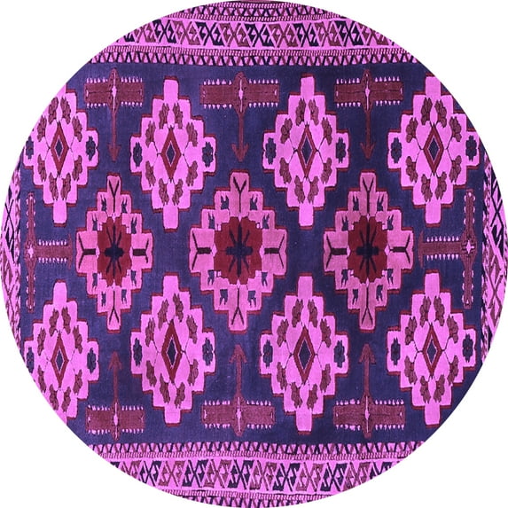Ahgly Company Indoor Round Persian Purple Traditional Area Rugs, 7' Round