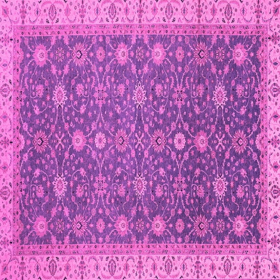 Ahgly Company Indoor Square Oriental Pink Traditional Area Rugs, 3' Square