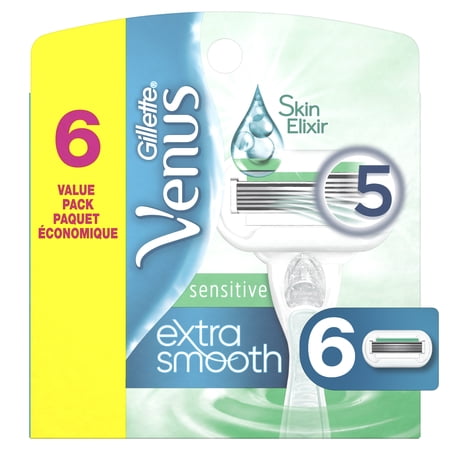 Gillette Venus Extra Smooth Sensitive Womens Razor Blade Refills, 6 ct