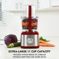 thumbnail image 6 of Kenmore 11-Cup Food Processor and Vegetable Chopper with Reversible Slicing/Shredding Disc, Chop, Slice, Shred, Mince, Grate, Puree, Stainless Steel, 500W, Red and Silver, 6 of 10