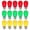 Red/Green/Yellow, variant on 15 Pack LED S14 Colored Light Bulbs for Outdoor String Lights, Shatterproof 2W Replacement Bulbs for Party Lights, 2700K Warm White, Non-Dimmable, E26 Base, Multi-Color: Red/Green/Yellow