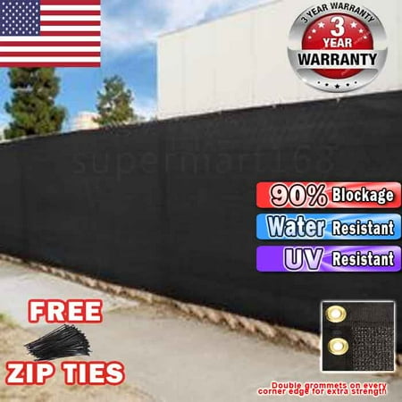 Windscreen Cover - Black 4'x50' Fence Windscreen Privacy Screen Shade Cover Fabric Mesh Garden Tarp G-FENCE-4X50-BLACK