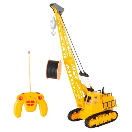 Remote Control Crane Truck- 1:30 Scale,360 Degree Rotating RC Construction Toy by Hey! Play!