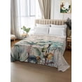 thumbnail image 3 of Full Size Flat Sheet Only, Summer Palm Trees Soft Brushed Microfiber Bed Sheets, Vintage Botanical Tropical Leaves Hotel Quality Breathable Bedding Top Sheet, Easy Care, 81"x96", 3 of 9