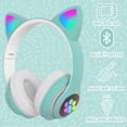 thumbnail image 2 of Audífonos Gaming Bluetooth 5.0 Con Orejas RGB Luz LED manos libres Diadema Ajustable 7h Baterían Color menta, 2 of 5