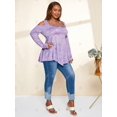 thumbnail image 4 of Camiseta Talla Extra Manga Larga Recortada Cadenas Rosegal  Mangas largas de talla grande, 4 of 5
