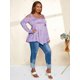 thumbnail image 4 of Camiseta Talla Extra Manga Larga Recortada Cadenas Rosegal  Mangas largas de talla grande, 4 of 5