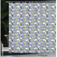 thumbnail image 3 of Ambesonne Night Shower Curtain, Cats on Crescent Moons Sky, 69"Wx84"L, Ceil Blue Multicolor, 3 of 4