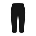 thumbnail image 5 of Htigea Clearance Yoga Capris with Pockets for Women Casual Elastic Cross Waist Capri Pants Cropped Trousers Pant Summer Athletic Pants Black,S, 5 of 5