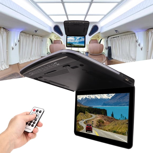Car Roof Monitor, Car Overhead Monitor Screen Easy Wiring Adjustable Angle 13.3in Ultra Thin for Bus Black