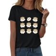 thumbnail image 2 of DXOUPM T-Shirts pour Femmes Mignon Imprimé Boulette Col Rond Manches Courtes Hauts d'Été Doux, 2 of 4