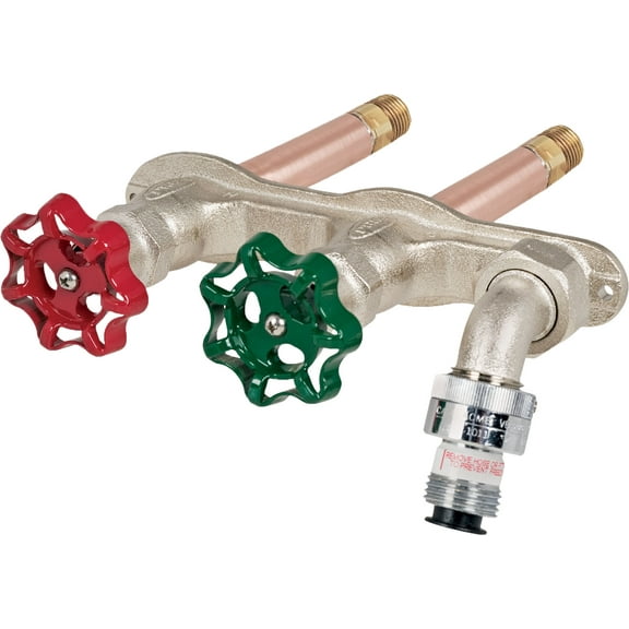 PRIER PRODUCTS C-108D04 4" Anti Siphon Hot and Cold Wall Hydrant with 1/2" Inlet, 4"