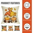 thumbnail image 3 of Fall Gnome Pumpkin Decorative Throw Pillow Covers 18x18 Set of 4, Autumn Truck Buffalo Plaid Check Porch Patio Outdoor Pillowcase, Maple Leaves Thanksgiving Farmhouse Cushion Case Home Decor, 3 of 6