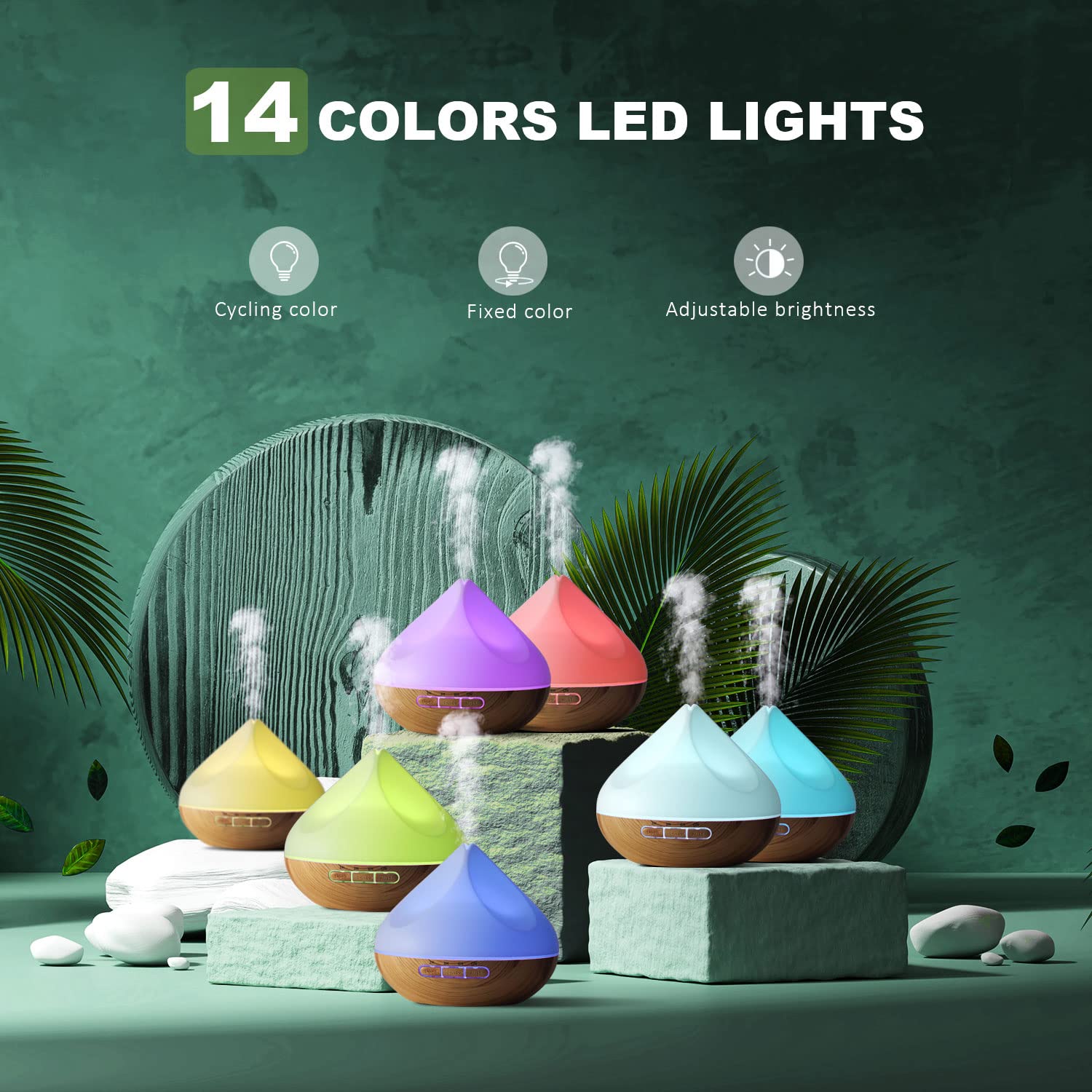 Noahstrong 500ml Flower Ultrasonic Oil Diffuser with Remote Control photo 2