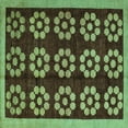 thumbnail image 1 of Ahgly Company Machine Washable Indoor Square Abstract Turquoise Blue Modern Area Rugs, 3' Square, 1 of 4