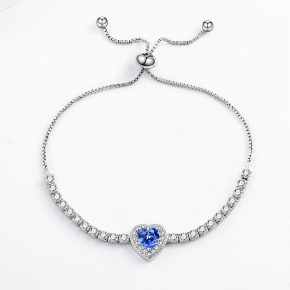 Heart Shape Tennis Bracelet CZ Jewelry Bracelets For Women Sparkling Cuff Bangles 18K Gold Plated Chains,Adjustable